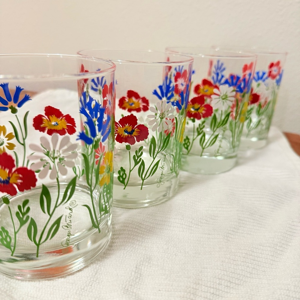 Georges Briard Floral Glass SET OF 8